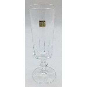 LifeStyle 24% Lead Crystal Vintage Champagne Flute Original Gold Label Italy